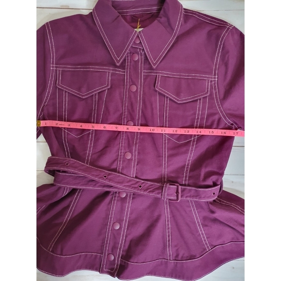 NWT! Stine Goya Purple Denim Belted Jacket, Organic Cotton, Size Small - Picture 14 of 16
